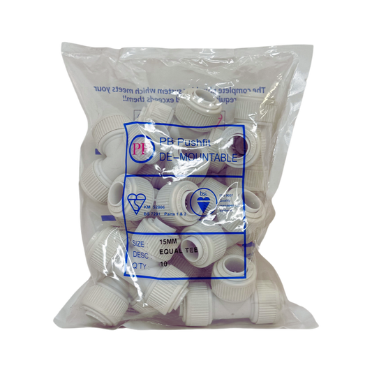 Whitespeed Push-Fit Equal Tee 15mm