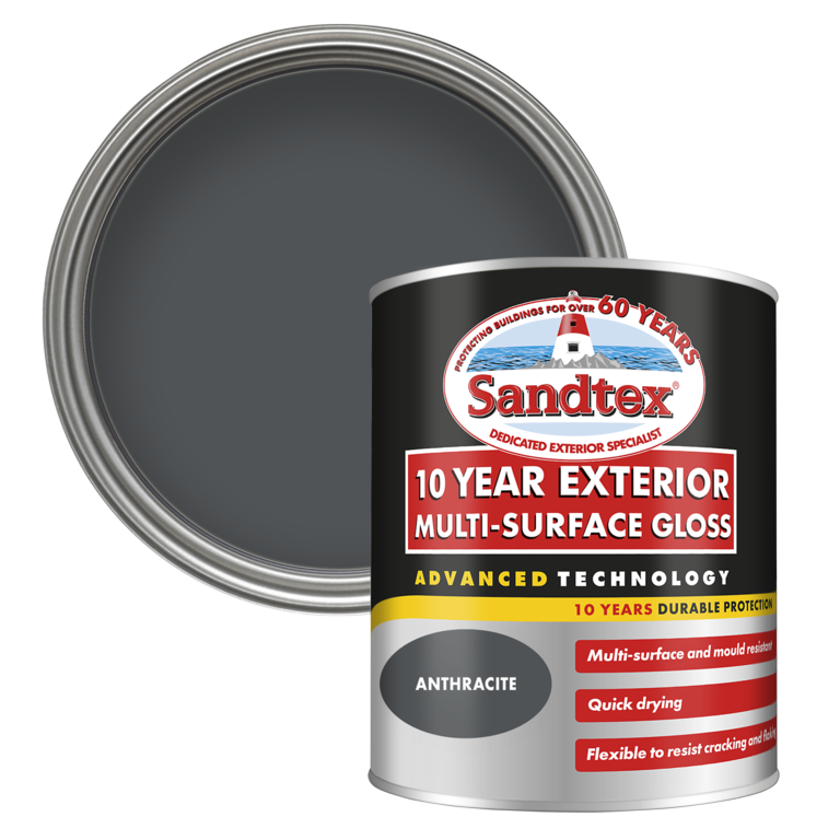Sandtex 10 Year Exterior Multi Surface Gloss 750ml lAnthracite