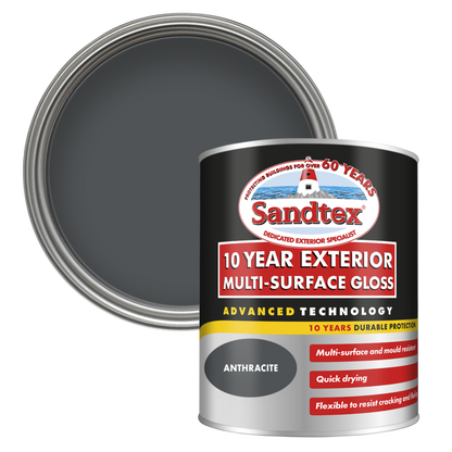 Sandtex 10 Year Exterior Multi Surface Gloss 750ml lAnthracite
