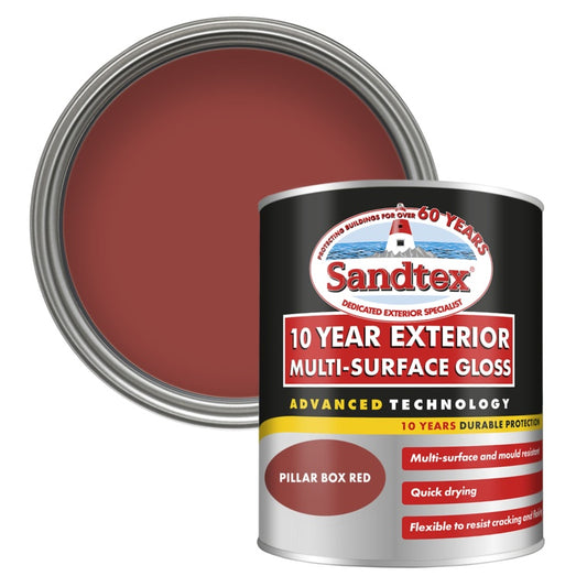 Sandtex 10 Year Exterior Multi Surface Gloss 750ml Pillar Box Red