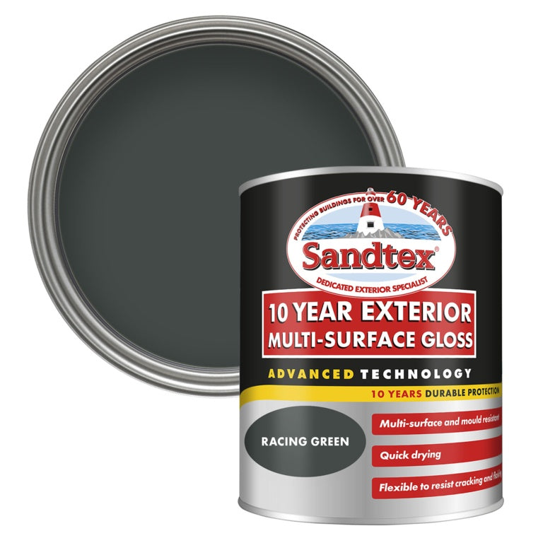 Sandtex 10 Year Exterior Multi Surface Gloss 750ml Racing Green