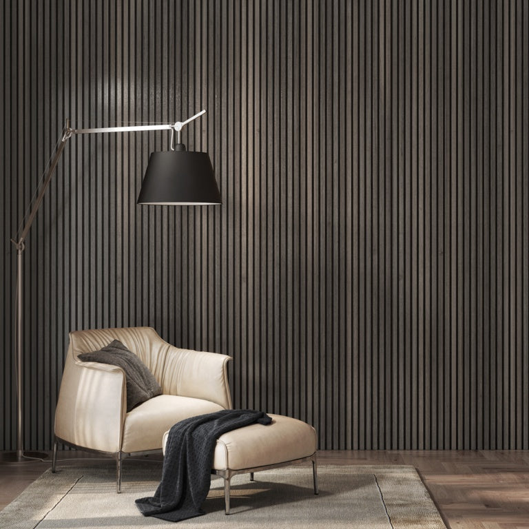 Cheshire Mouldings Acoustic Wall Panel Smoked Oak 21 x 2400 x 605mm