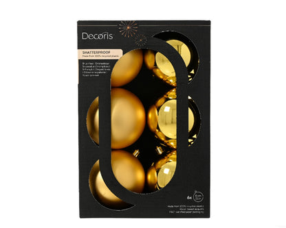Kaemingk Baubles Polystyrene Gold Pack 6 8cm Assorted