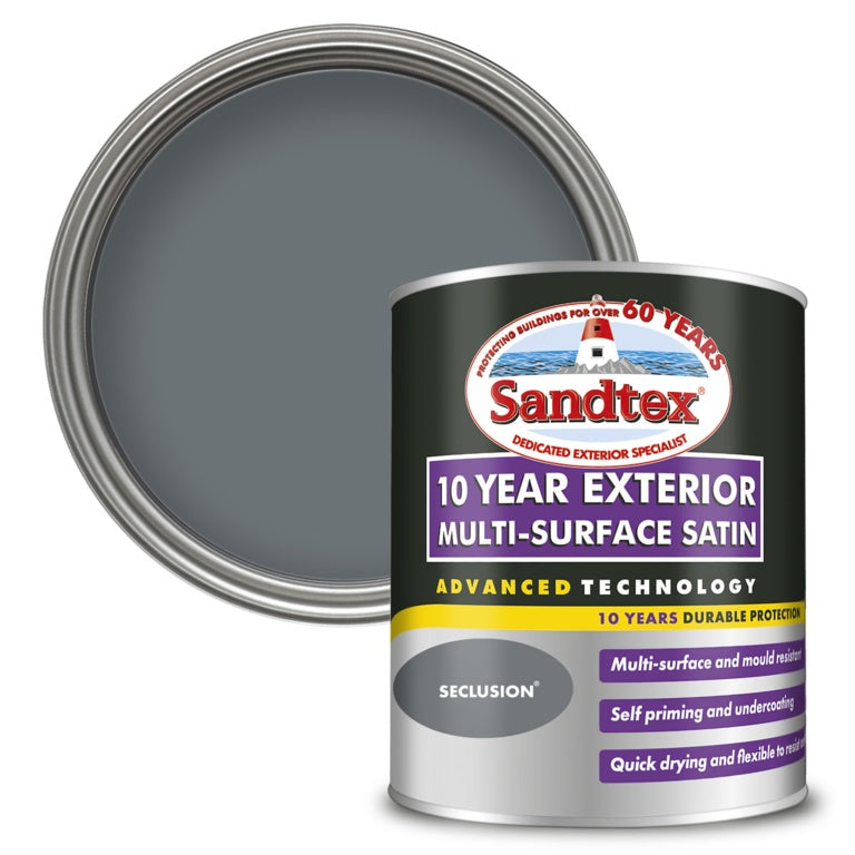 Sandtex 10 Year Exterior Multi Surface Satin 750ml Seclusion
