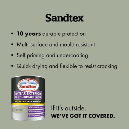 Sandtex 10 Year Exterior Multi Surface Satin 750ml Bay Tree