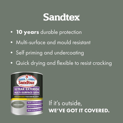 Sandtex 10 Year Exterior Multi Surface Satin 750ml Fern Canopy