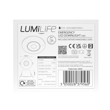 Lumilife Emergency Downlight Spot 2w 230lm