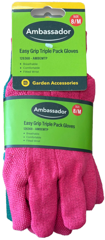 Ambassador Easy Grip Triple Pack Gloves 8/M