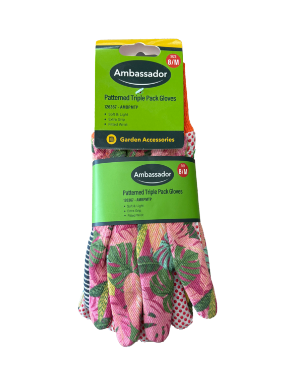 Ambassador Patterned Triple Pack Gloves