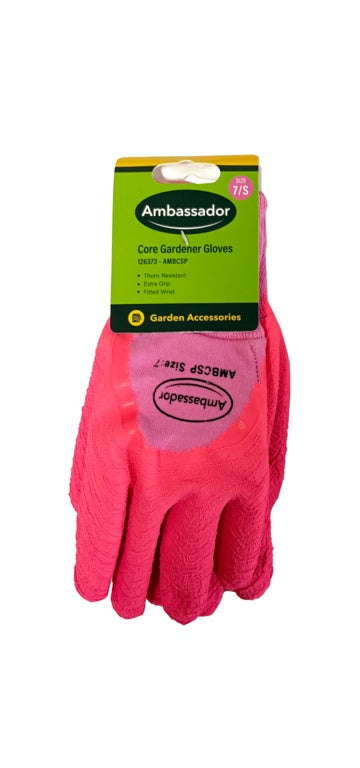 Ambassador Core Gardener Pink Gloves 7/S