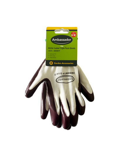 Ambassador Nitrile Coated Triple Pack Gloves