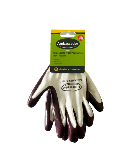 Ambassador Nitrile Coated Triple Pack Gloves