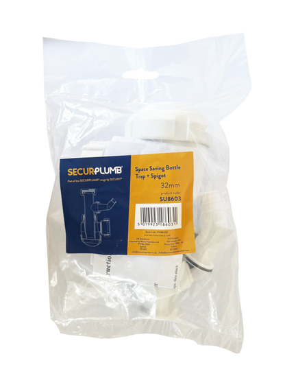 Securplumb Space Saving Bottle Trap & Spigot 32mm