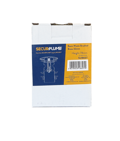 Securplumb Basin Waste Brushed Brass 78mm x 32mm