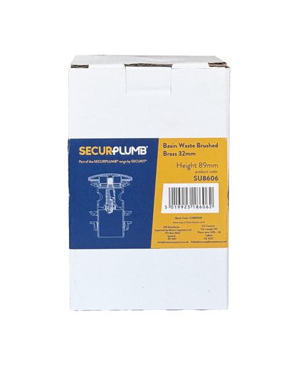 Securplumb Basin Waste Brushed Brass 89mm x 32mm