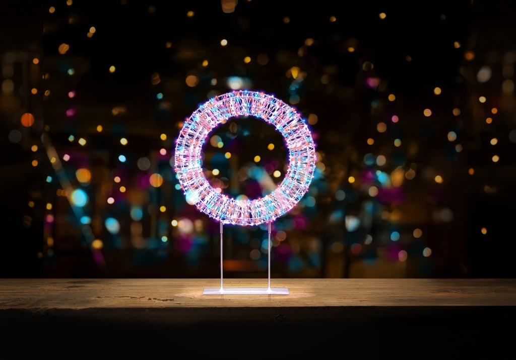 Premier White/Multi Table Top Wreath 720 LEDs 45cm