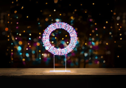 Premier White/Multi Table Top Wreath 720 LEDs 45cm