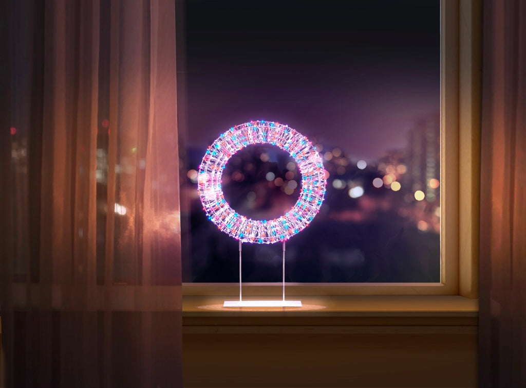 Premier White/Multi Table Top Wreath 720 LEDs 45cm