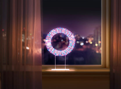 Premier White/Multi Table Top Wreath 720 LEDs 45cm
