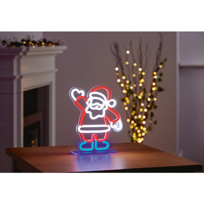 Premier Santa Design Table Top Lit Neon Sign 25cm