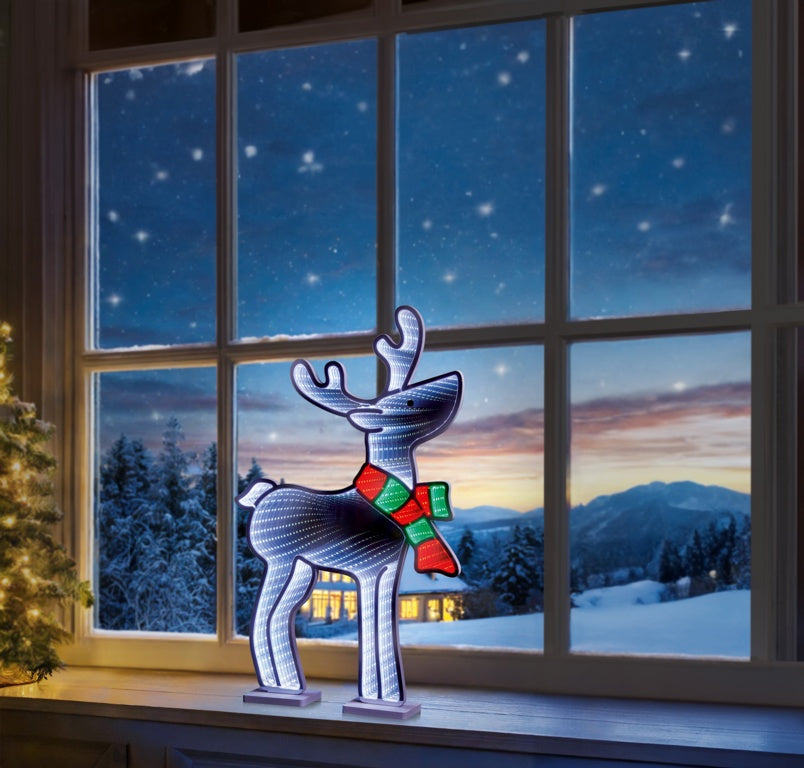 Premier Standing Reindeer With Scarf Infinity Decoration 59.5cm