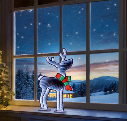 Premier Standing Reindeer With Scarf Infinity Decoration 59.5cm