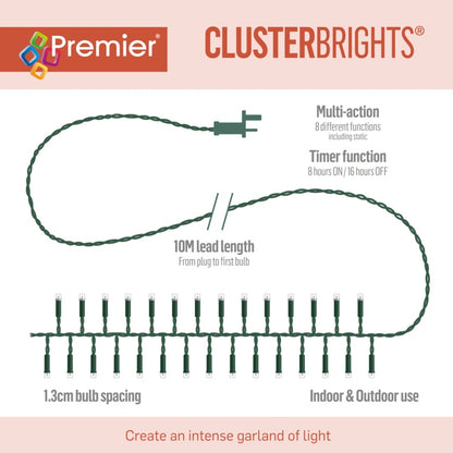 Premier Multi Action 1440 LED Cluster Brights Enchanted Green Cable