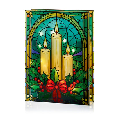 Premier Battery Operated Lit Glass Candles Table Top 50 Warm White LEDs 21x28