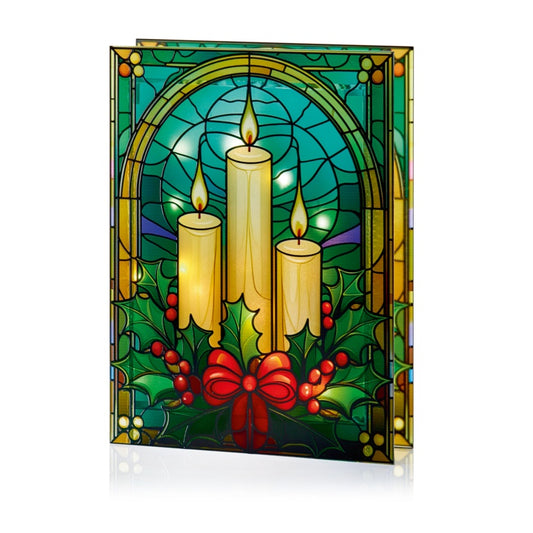 Premier Battery Operated Lit Glass Candles Table Top 50 Warm White LEDs 21x28