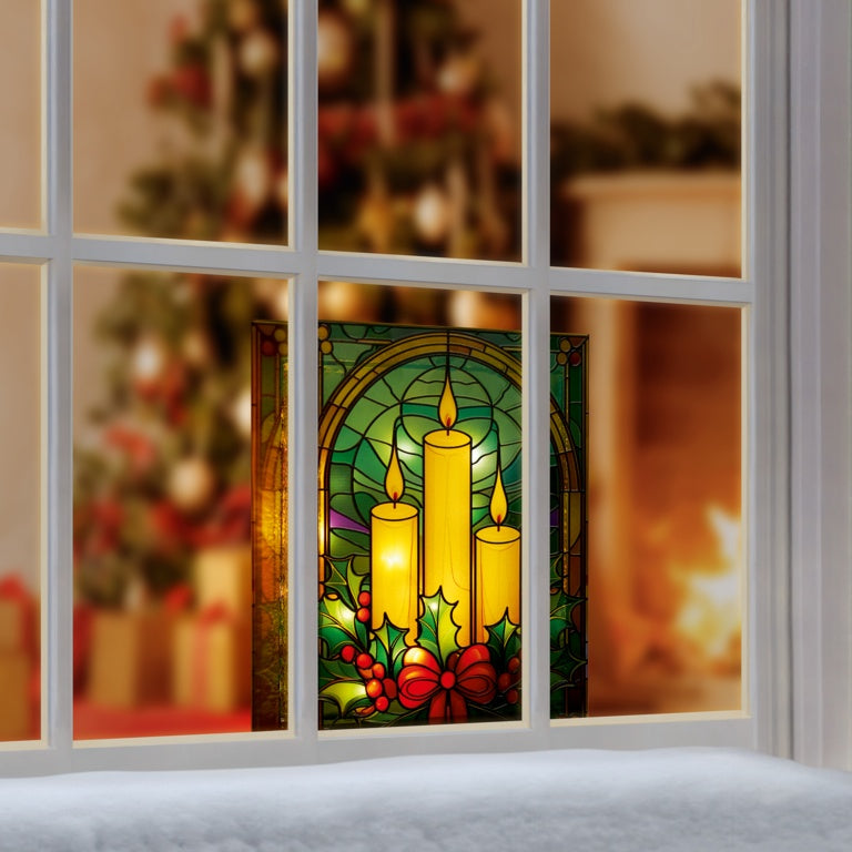Premier Battery Operated Lit Glass Candles Table Top 50 Warm White LEDs 21x28