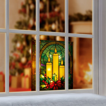 Premier Battery Operated Lit Glass Candles Table Top 50 Warm White LEDs 21x28