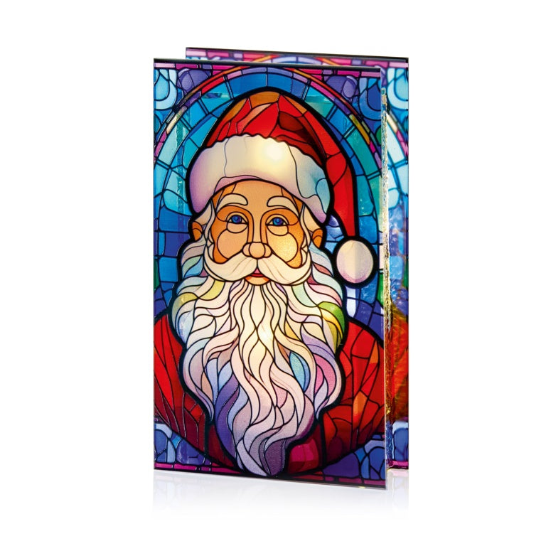 Premier Lit Santa Glass Table Top 50 Warm White LEDs 21x13