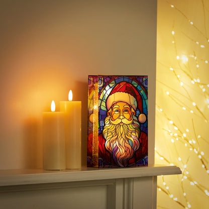 Premier Lit Santa Glass Table Top 50 Warm White LEDs 21x13