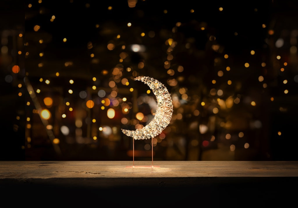 Premier Table Top Crescent Moon 720 Warm White LEDs Gold 45cm