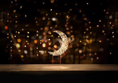 Premier Table Top Crescent Moon 720 Warm White LEDs Gold 45cm