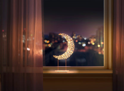 Premier Table Top Crescent Moon 720 Warm White LEDs Gold 45cm