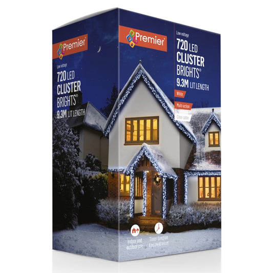 Premier 720 LED Multi Action Cluster Brights With Time White /Clear Cable