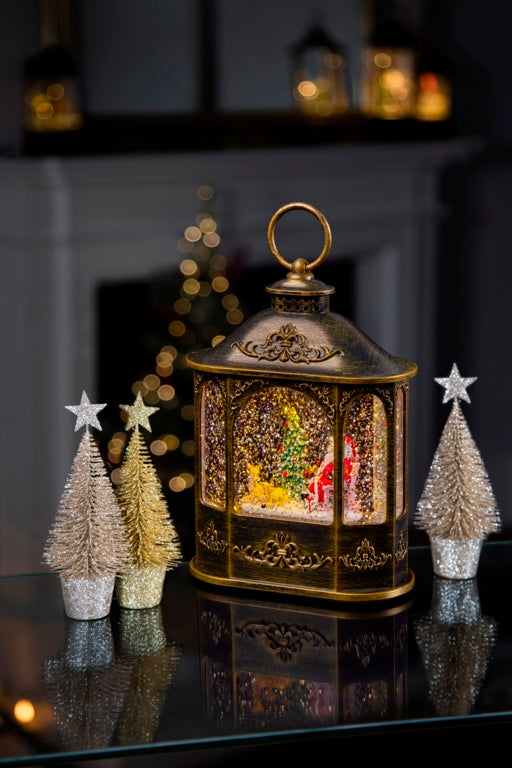 Premier Santa Tree Water Spinner Lantern Warm White LEDs 21.3cm