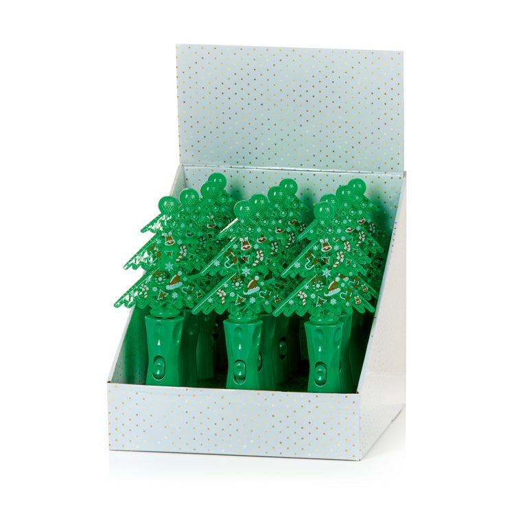 Premier Lit Battery Operated Xmas Tree Spinner 12 Piece Display Unit 25cm