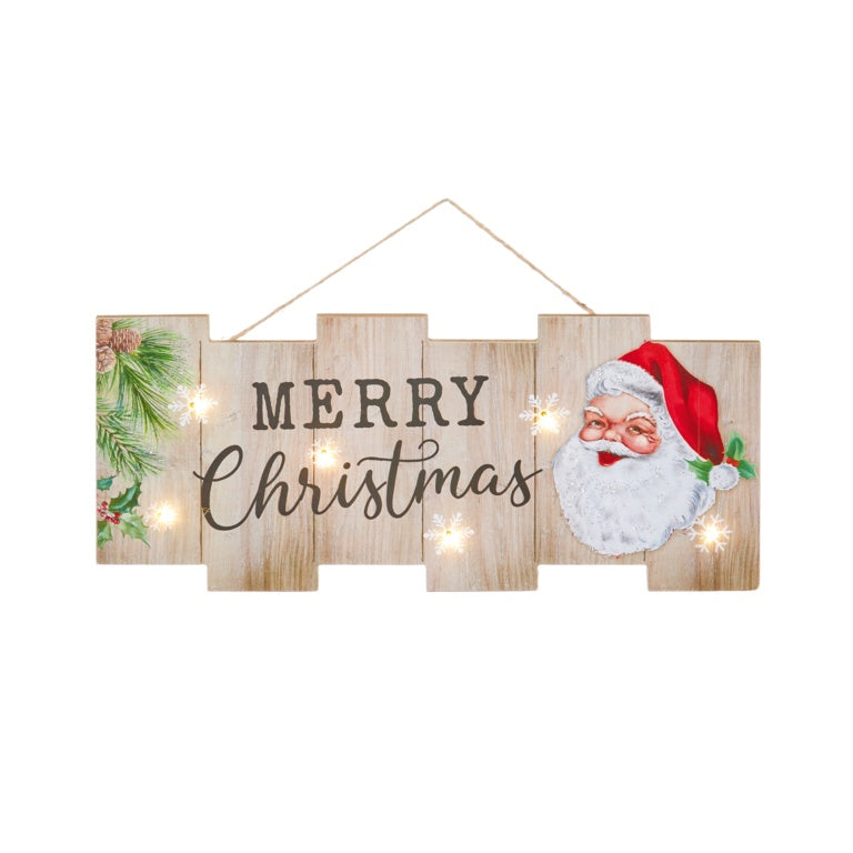 Premier Battery Operated Santa Plaque 48 X 21cm