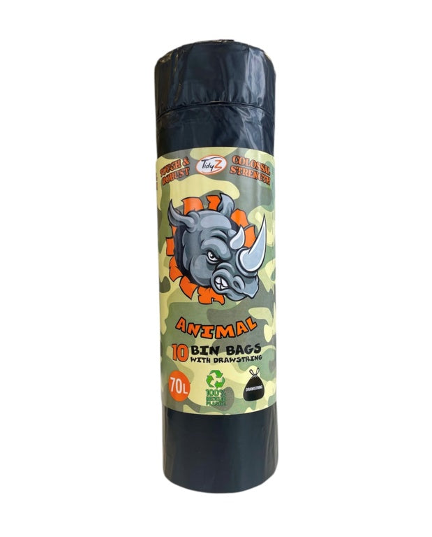 Tidyz 10 Super Strong Refuse Sacks With Drawstring