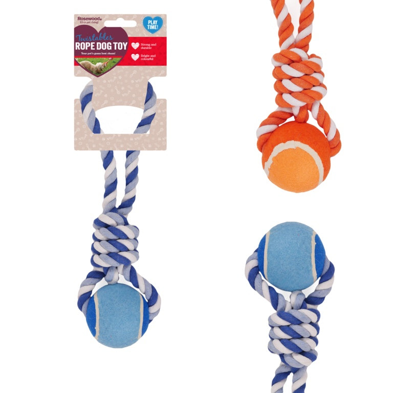Twistable Tennis Ball Dog Tug