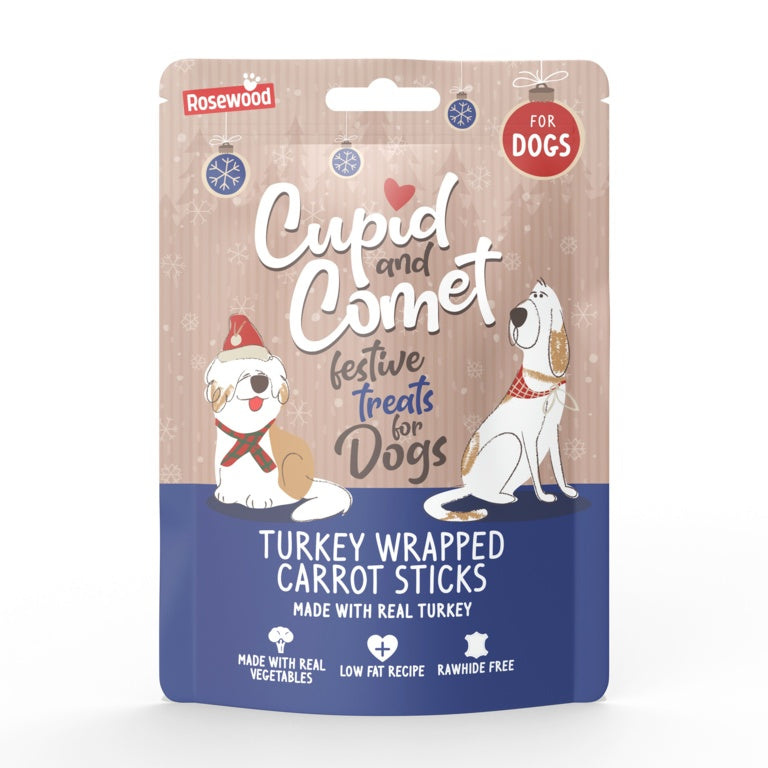 ROSEWOOD Turkey Wrapped Carrot Sticks 100g