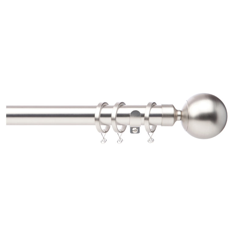 Jones Interiors Cosmos 28mm Metal Curtain Pole Kit Matt Nickel 240cm