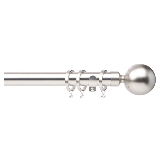 Jones Interiors Cosmos 28mm Metal Curtain Pole Kit Matt Nickel 240cm