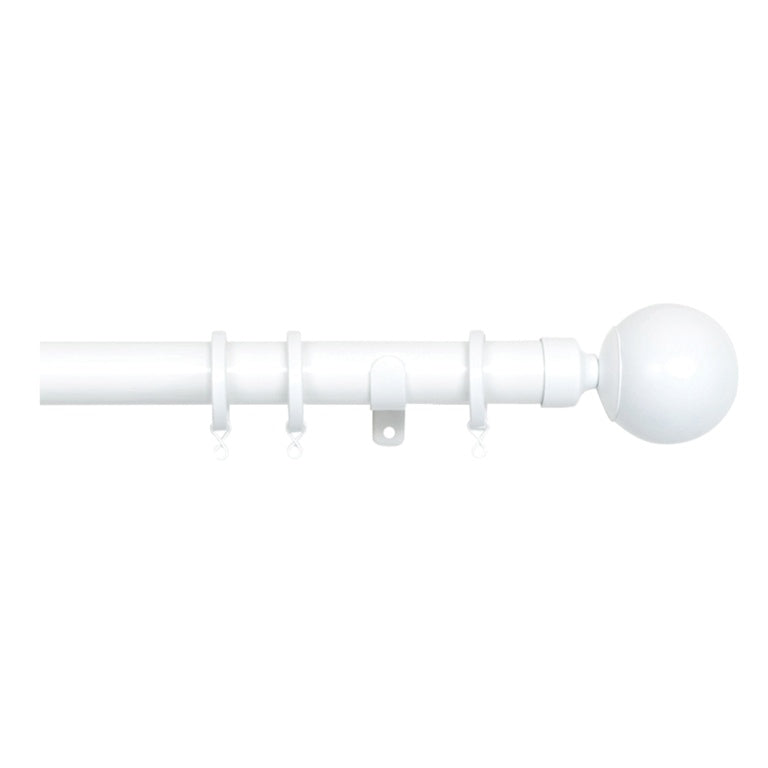 Jones Interiors Cosmos 28mm Metal Curtain Pole Kit White 180cm