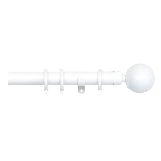 Jones Interiors Cosmos 28mm Metal Curtain Pole Kit White 150cm