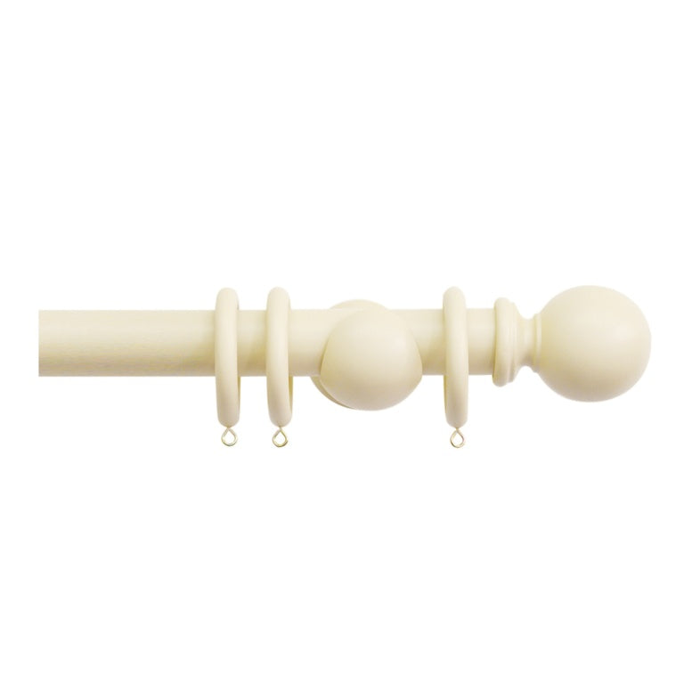 Jones Interiors Shore 35mm Wood Curtain Pole Kit Ghost 180cm