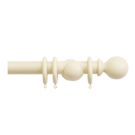 Jones Interiors Shore 35mm Wood Curtain Pole Kit Ghost 180cm