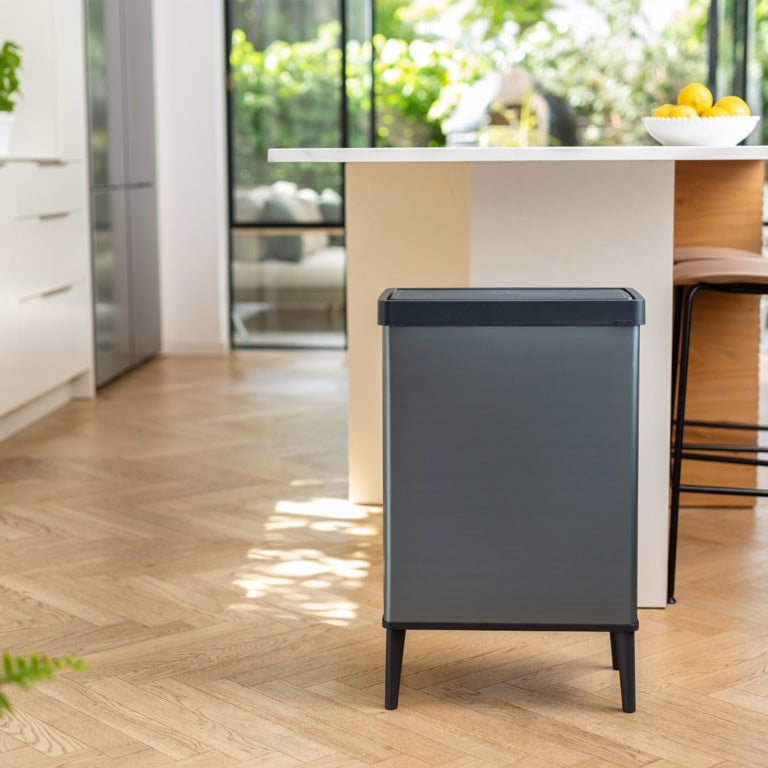 Verto Waste Bin High Metallic Grey